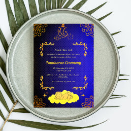 Namkaran Naming Ceremony Golden Inslag Inbjudningar