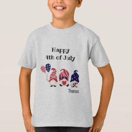 Namn, 4:e juli Gnomes, Kids-Youth XS to XL T Shirt
