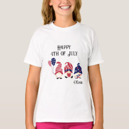 Namn, 4:e juli Gnomes, Kids-Youth XS to XL T Shirt