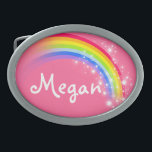 Namn 5 brev rainbow lila oval bälte-låsbeslag<br><div class="desc">Det namngivna regnbågslåsbeslaget bälte,  läser för närvarande Megan eller personifierar med det längre namn som du väljer (endast upp till 5 brev). Design inspirerad av de många vackra regnbågarna här i Victoria,  Australien. Objekt designat uteslutande av Sarah Trett.</div>