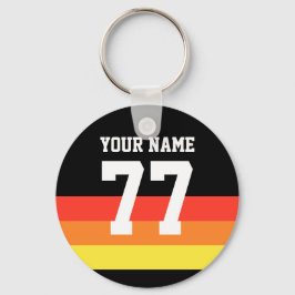 Namn 77 Sports Jersey Number Black Gult Red Nyckelring