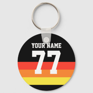 Namn 77 Sports Jersey Number Black Gult Red Nyckelring