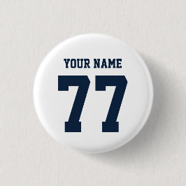 Namn 77 Sports Jersey Number Navy and White Knapp