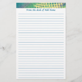Namn Abstrakt Blue Grönt Lila Led Stationery Brevpapper