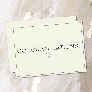 Namn, Adress Elfenbensfärgad Platt Congratulati Anteckningskort