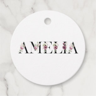 Namn Amelia Gåvor Etiketter