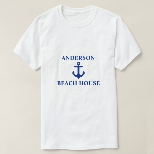 Namn Anchor för Nautisk biskopsfamilj Tee Shirt (Design framsida)