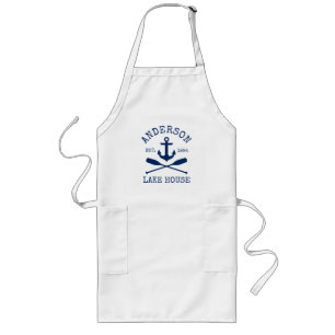 Namn Anchor Oars i Nautical Sjö House Långt Förkläde