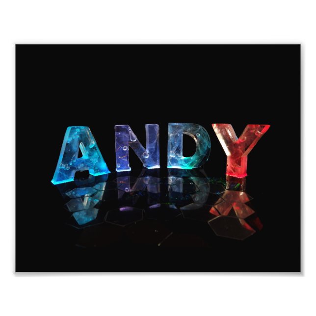 Namn Andy i Ljus Fototryck (Framsidan)