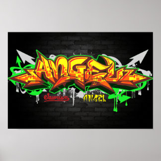 Namn Angel i graffiti Poster