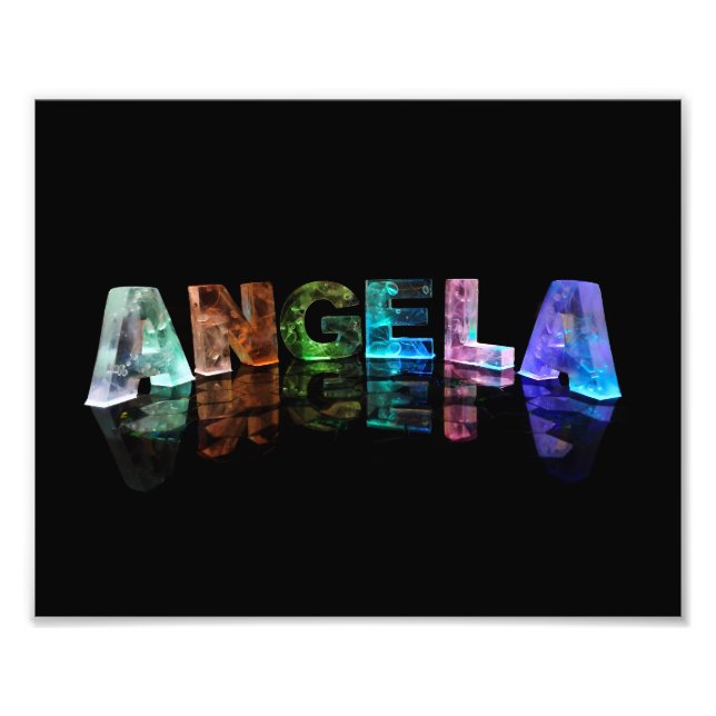 Namn Angela i Ljus Fototryck (Framsidan)