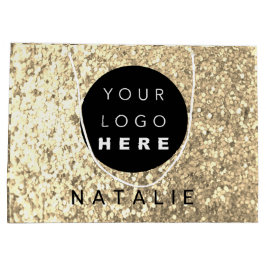 Namn Anpassningsbar Logotyp Glitter Champagne Guld