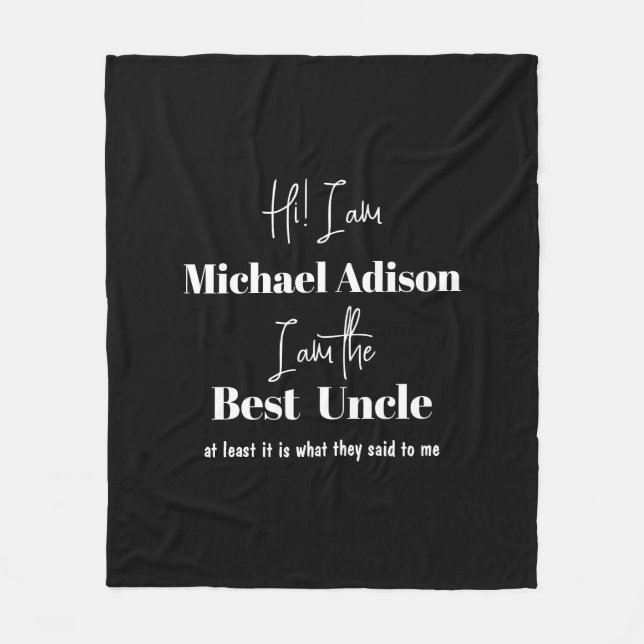 Namn anpassningsbar-skript speciell, bästa morbror fleecefilt (Framsidan)