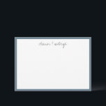 Namn-Anpassningsbarna med minimalistisk Misty Blue Tack Kort<br><div class="desc">Misty Blue Gräns Anpassningsbar -skript Namn - tackkort för minimalistisk Mörk</div>