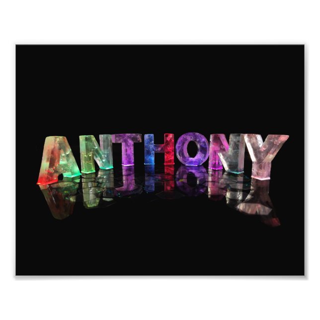 Namn Anthony i Ljus Fototryck (Framsidan)