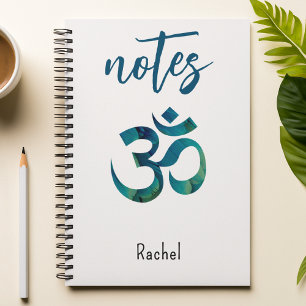 Namn, Aqua Bird Feather Mönster Om Symbol Notebook Anteckningsbok