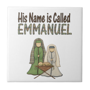Namn är Emmanuel som den keramiska julen belägge Kakelplatta