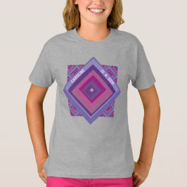 Namn är en Rosa Lila  Diamond Mönster Söt T Shirt