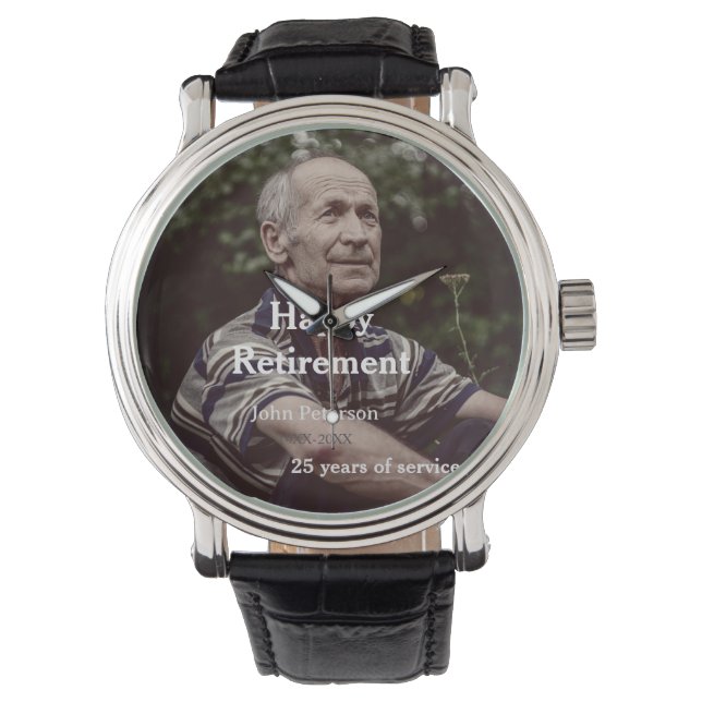 namn-år för fotot från lycklig pension armbandsur (Framsida)