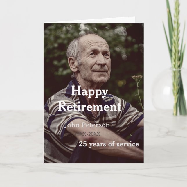 namn-år för fotot från lycklig pension kort (Framsida)