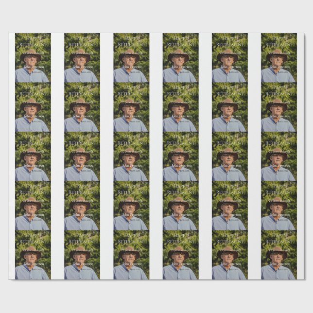 namn-år för fotot från lycklig pension presentpapper (Platt)