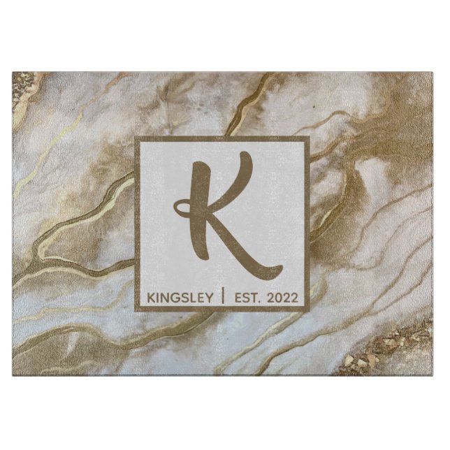 Namn-år för vit agat och guld glitter-agat (Framsidan)