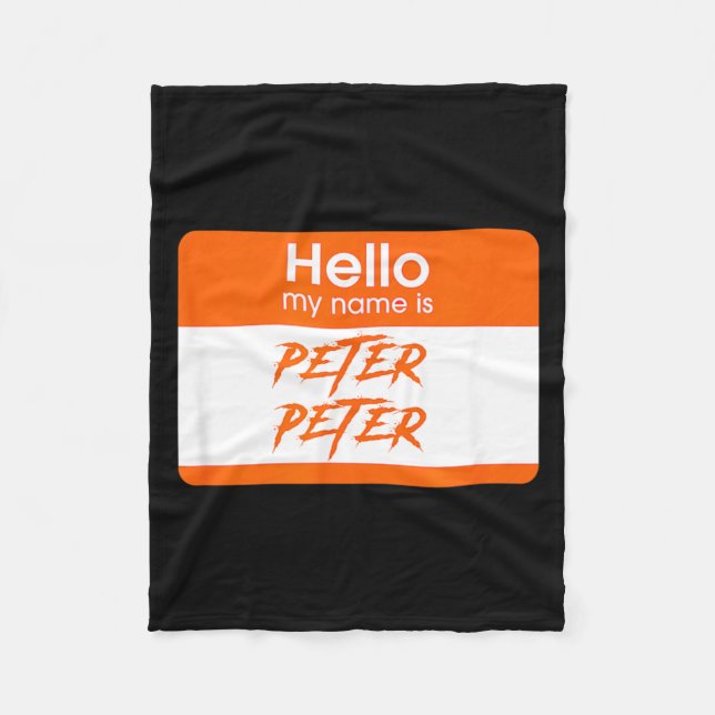 Namn är Peter Peter Pumpkin Eater Rolig Halloween Fleecefilt (Framsidan)