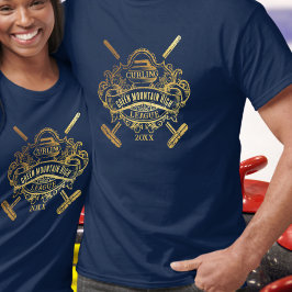 Namn-årets Curling i School Klubb Team League T Shirt