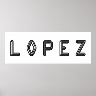 NAMN Art i LOPEZ Alphabet Brev art Poster