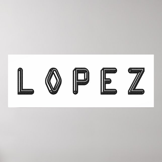 NAMN Art i LOPEZ Alphabet Brev art Poster (Framsidan)