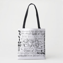 Namn av den Jesus typografitotot hänger lös Tygkasse