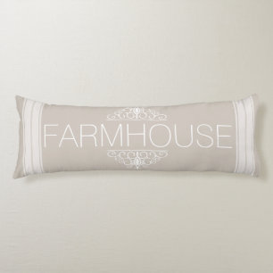 Namn av familjen Rand Classy Taupe & White Kroppskudde
