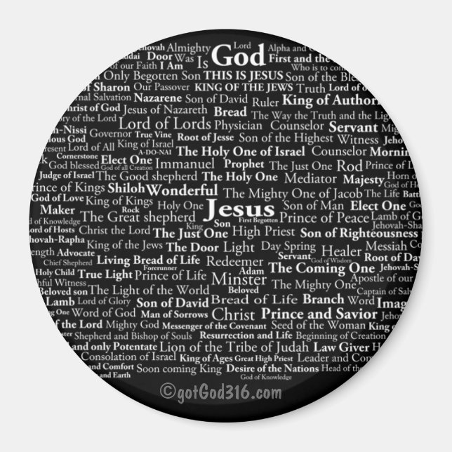 Namn av Gud och Jesus gotGod316.com Magnet (Framsidan)