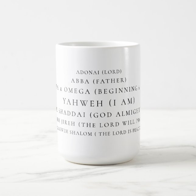 Namn av Gud Typografi Christian Kaffemugg (Center)