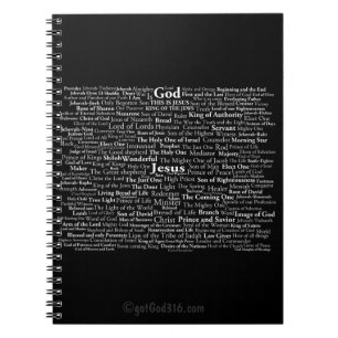 Namn av guden och Jesus gotGod316.com Anteckningsbok Med Spiral
