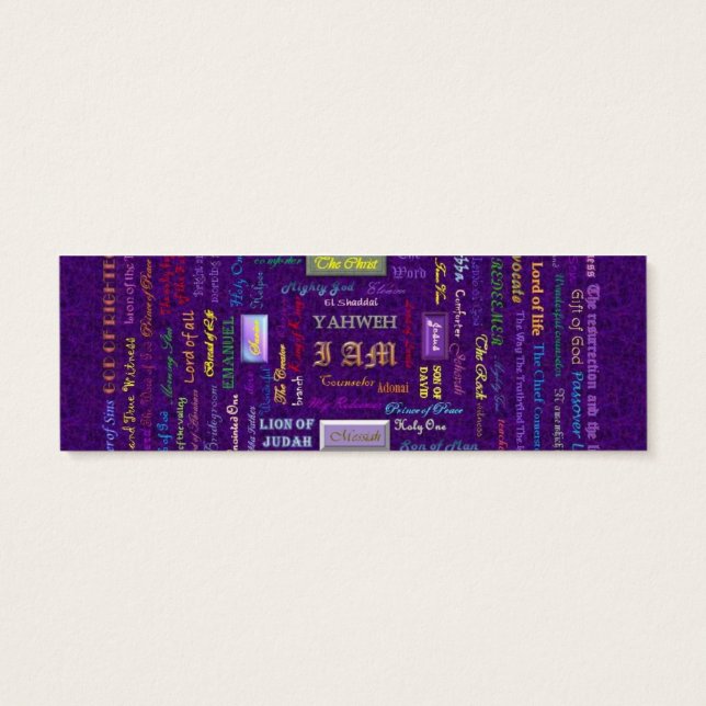 namn av Guds bokmärke Litet Visitkort (Baksidan)