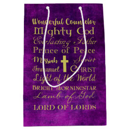 Namn av Jesus den purpurfärgade gåvan hänger lös