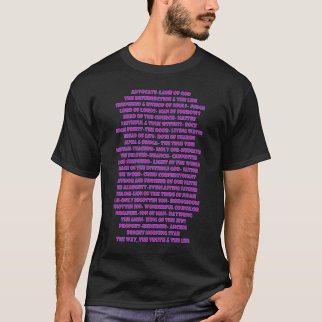 Namn av Jesus hittades i skripttypografi2607pn T Shirt (Framsida)
