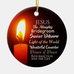 Namn av Jesus jul, fredprins, Savior Julgransprydnad Keramik
