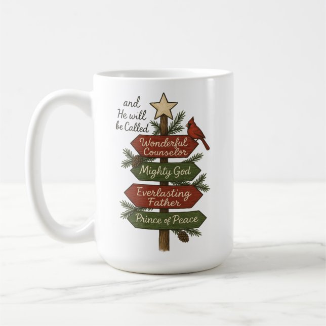 Namn av Jesus Kristus jul Kaffemugg (Vänster)