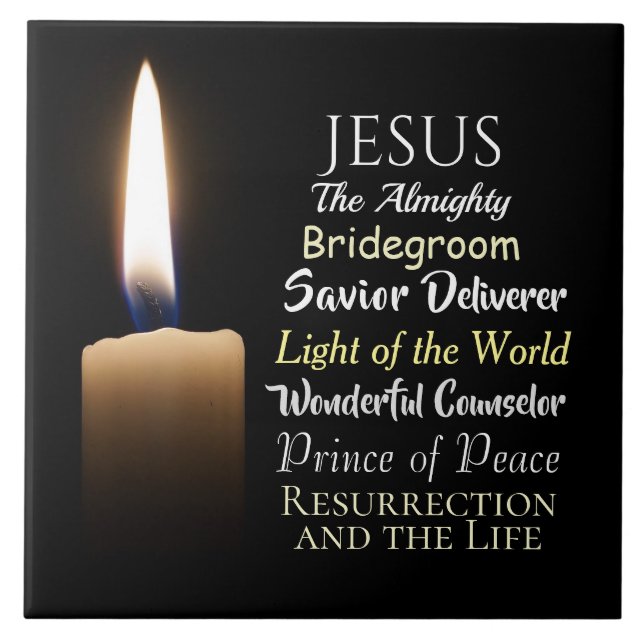 Namn av Jesus, rekreation och livet, Savior Kakelplatta (Framsidan)