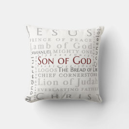 Namn av Jesus Typografi Pillow Kudde
