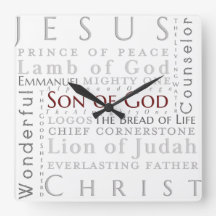 Namn av Jesus Typography Clock