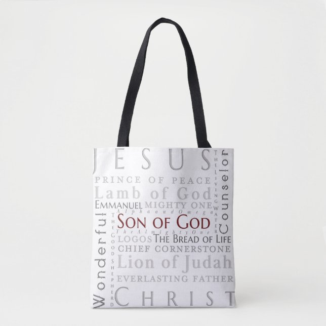 Namn av Jesus Typography Tote Bag Tygkasse (Framsida)