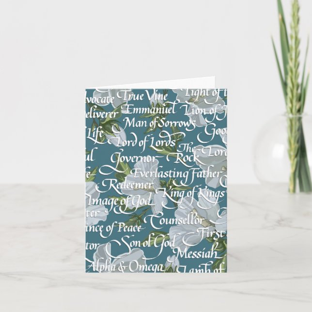 Namn av Kristus Calligraphy Kort (Framsida)