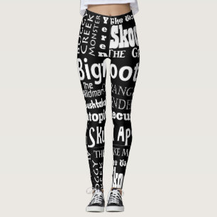 Namn av Sasquatch damasker i svart Leggings