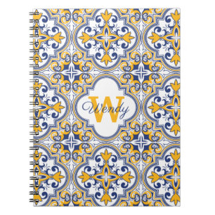 💙 💛 Namn + Azulejos Anteckningsbok