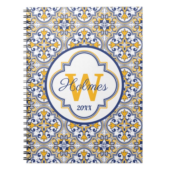 💙 💛 Namn + Azulejos första bärbara dator Anteckningsbok (Framsidan)