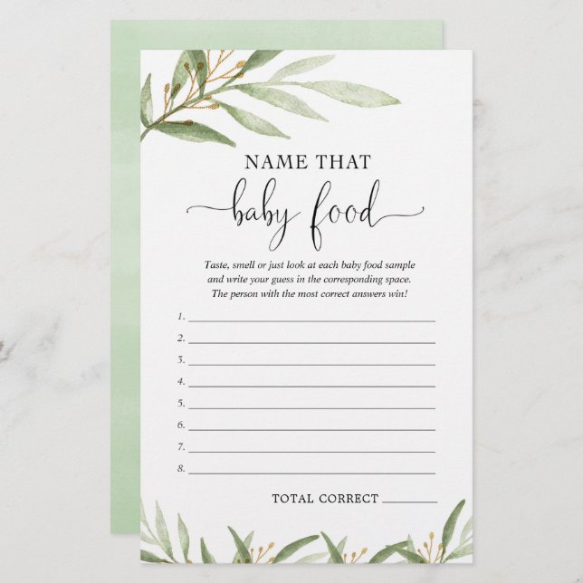 Namn, baby, matbabyduschspelet Genery guld (Fram/baksida)