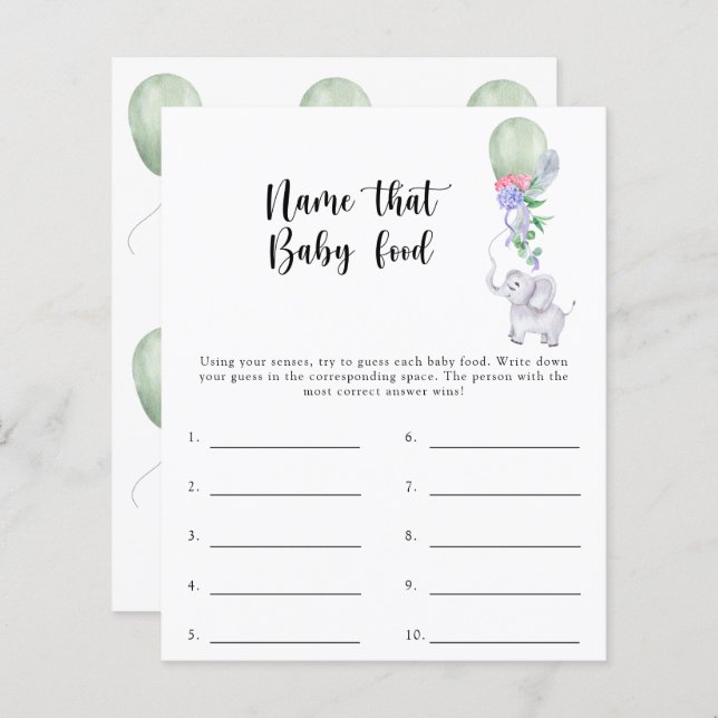 Namn, baby matduschspel (Fram/baksida)